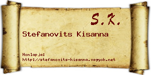 Stefanovits Kisanna névjegykártya